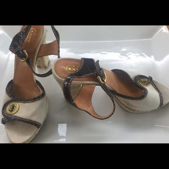 Auth. Coach Platform Sandals sz 7.5 B - Picture 3 of 8